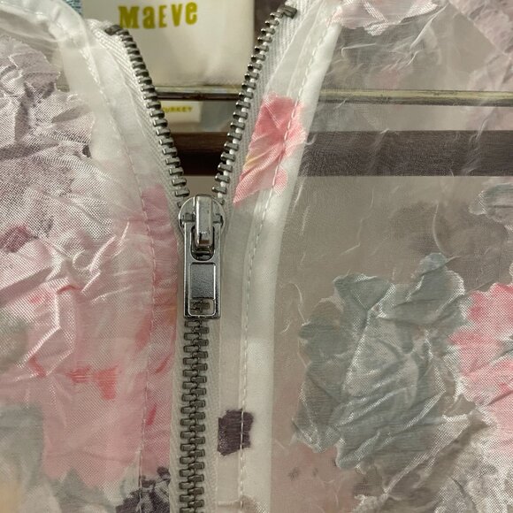 Anthropologie Maeve Sheer Floral Bomber Jacket Size S - Picture 9 of 10